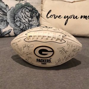 Packer Football with transferred autographs